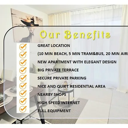 Center Nice, 10min Beach, Parking, Terrace, Direct Tram Appartement Nice